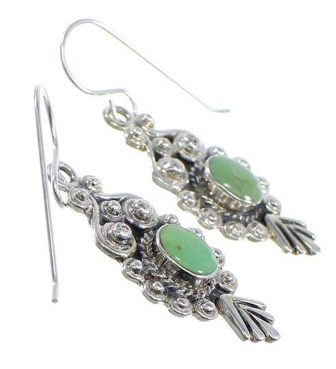 Southwestern Turquoise And Silver Hook Dangle Earrings RX54637